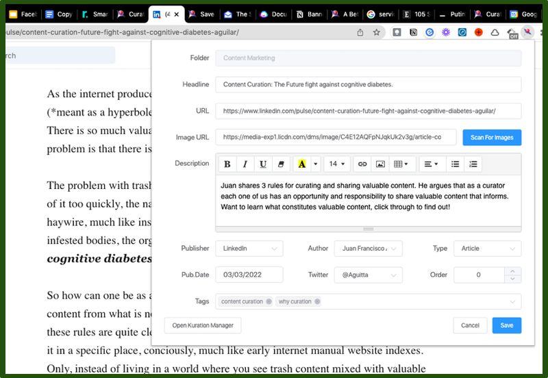 Bookmark meta information