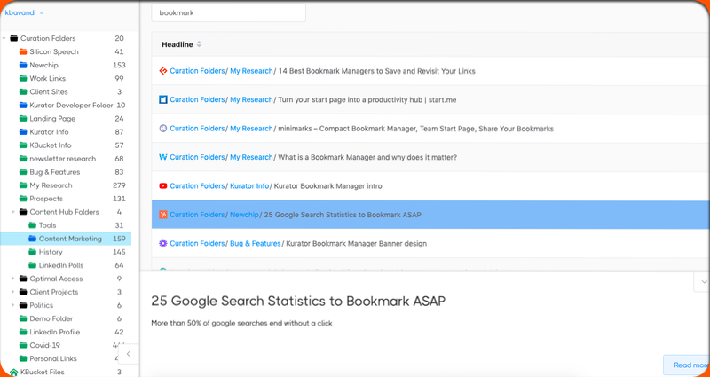 Bookmark search
