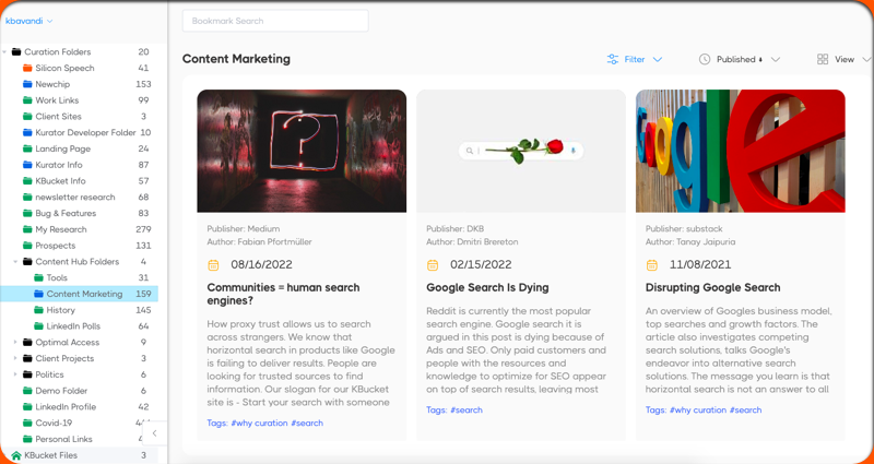 Manage Bookmarks